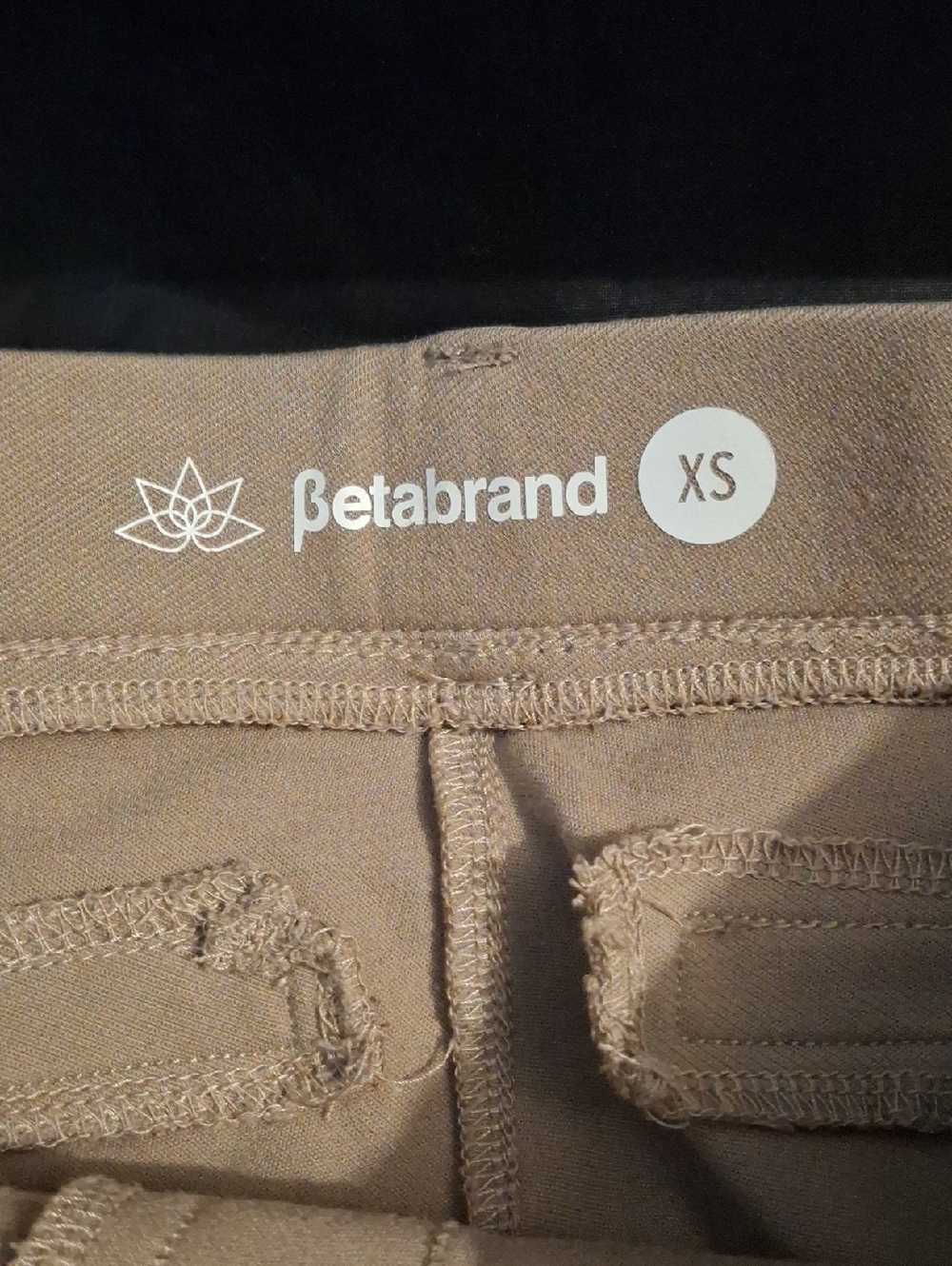 Betabrand Beige XS Leggings with Branded Waistband